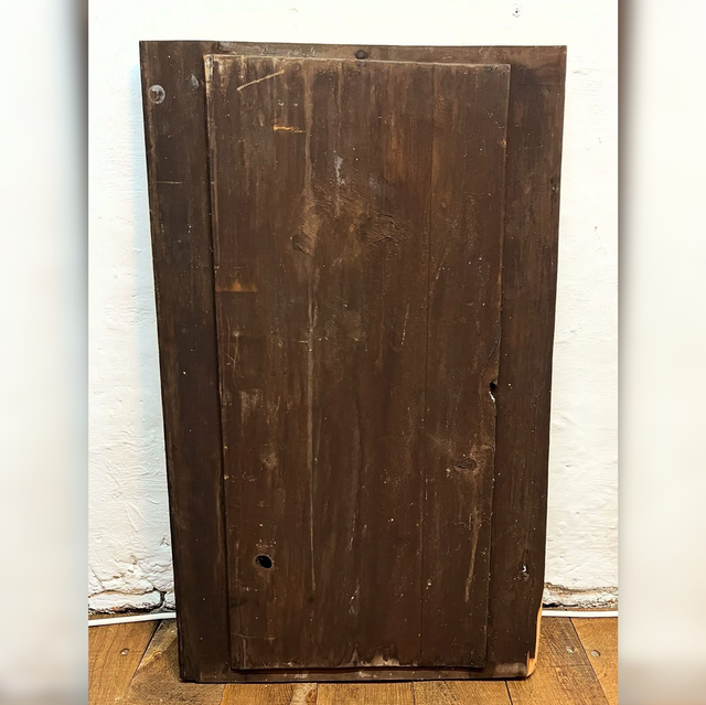 Antique Architectural Mirror Panel with Bevelled Glass & Carved Detail — Likely 19th Century