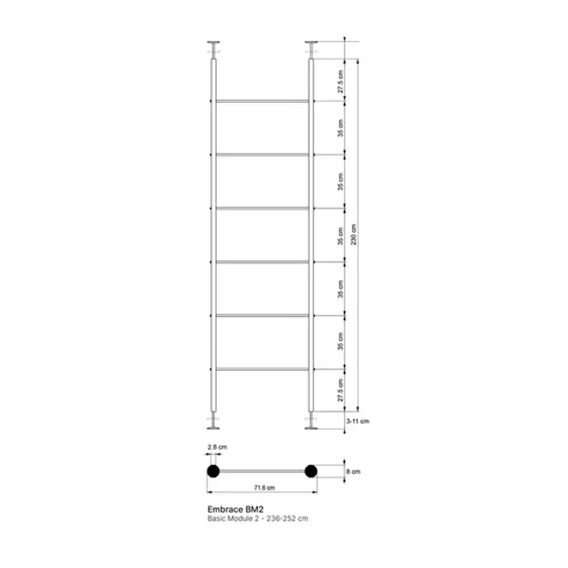 Woodupp Embrace Room Divider BM2 - 236-252 cm