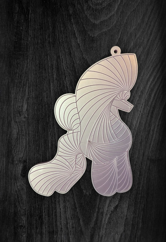 Acryl - Poodle Puppy Metallic Lilac