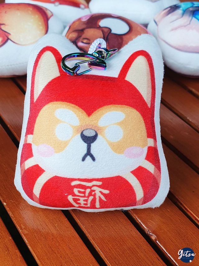 Porte-clef coussin daruma shiba