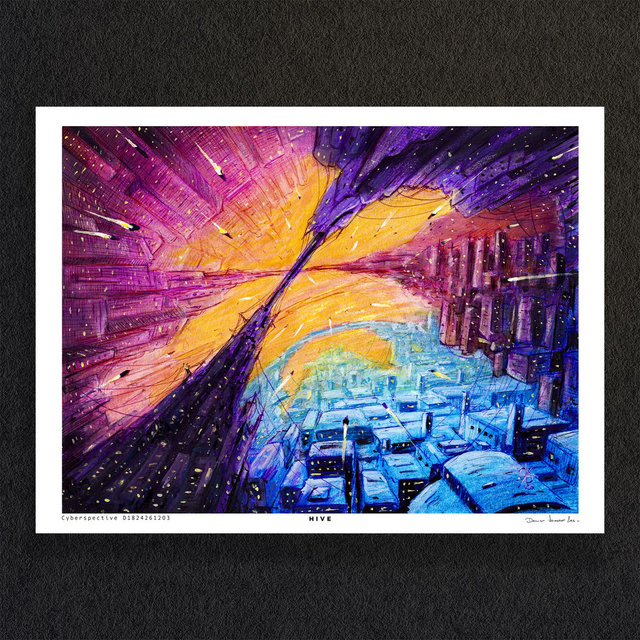 #0200-Cyberspective D1824261203 - HIVE - PRINT - Technique mixte