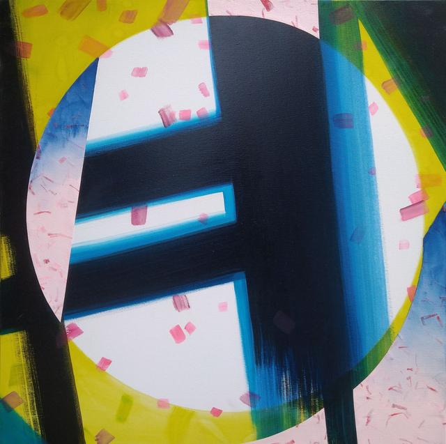 Confetti, 80x80 olej kolaż 2019