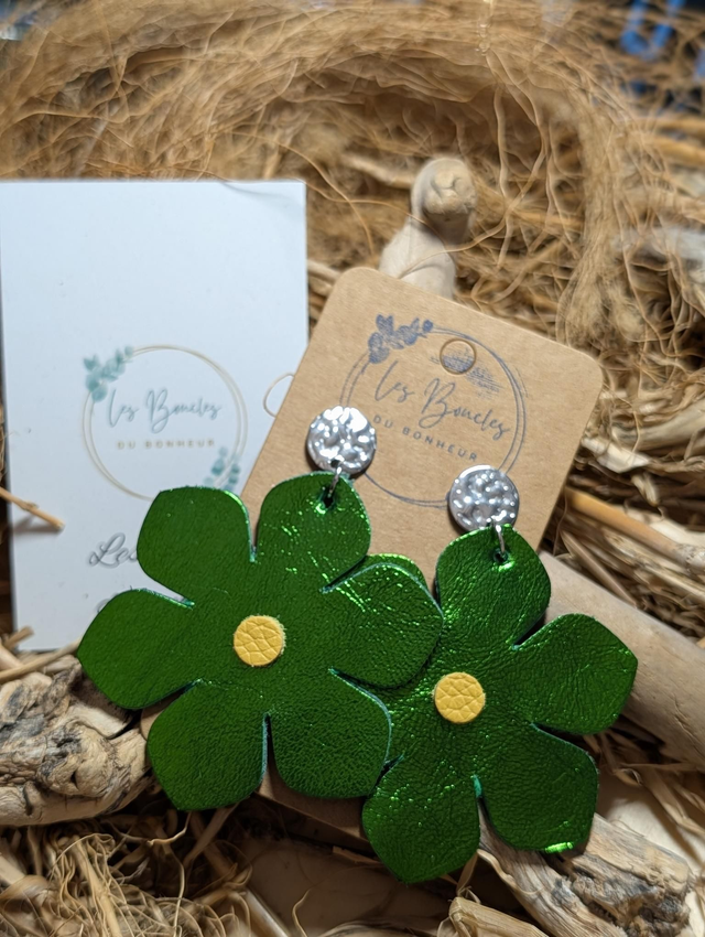 Boucles d'oreilles Ginette vert gi043