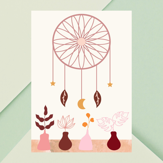 Impression Art Attrape-Rêves Bohème - Décoration Murale Enchantée / Boho Dream Catcher Art Print - Whimsical Wall Decor