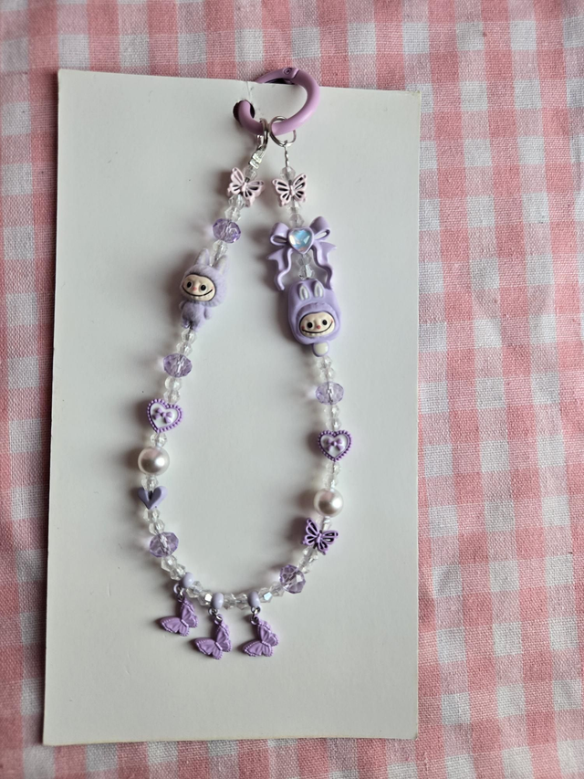 Labubu phonecharm purple