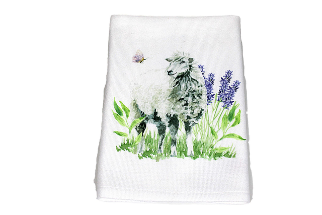 Tea Towel with Sheep Design 