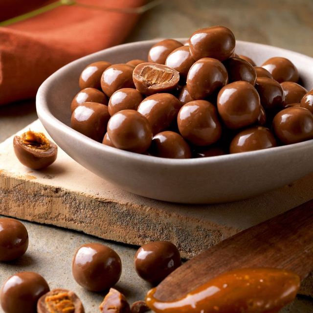 Caramel tendre enrobé de chocolat lait