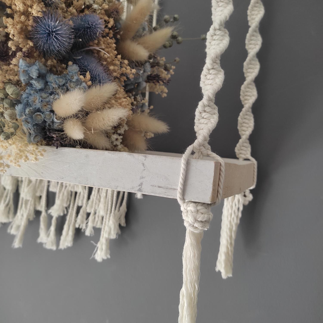 Étagère murale suspendue en macramé