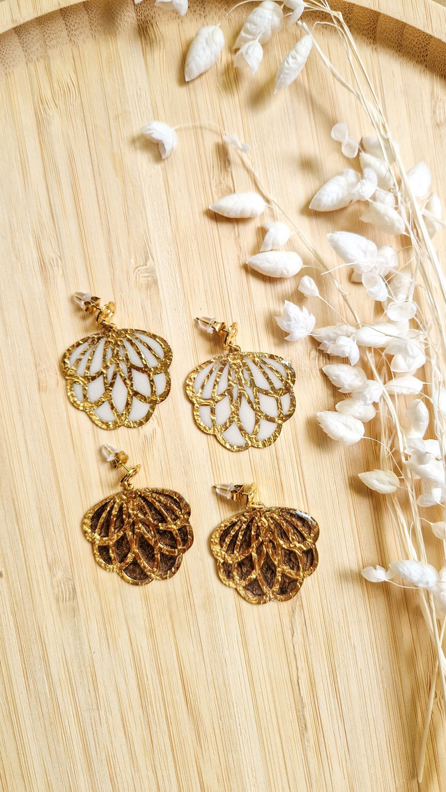 Ophéa - Boucles d’oreilles en résine faite main