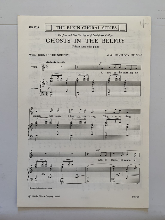 Ghosts in the Belfry Unsion Sheet Music