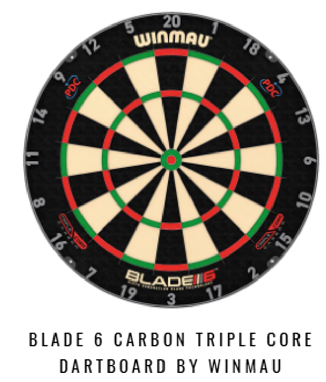 Blade 6 Carbon Triple Core Dartboard by Winmau