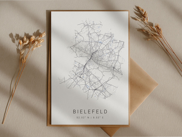 Bielefeld Stadtkarte | Druck | Postkarte