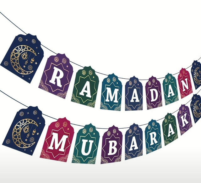 Ramadan mubarak vlaggenlijn