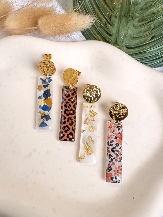 Boucles d&#039;oreille rectangle