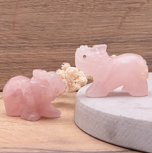 Éléphant quartz rose