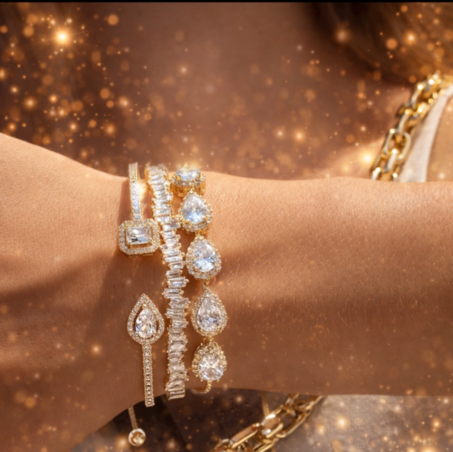 Diamond gold ensemble de 3 bracelets