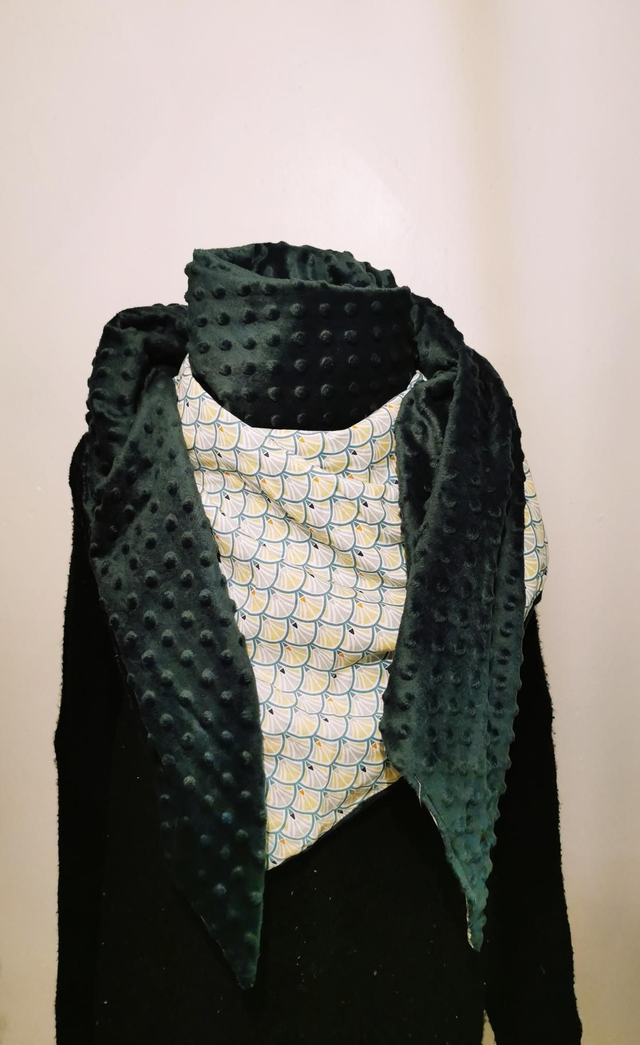 Chèche XXL  évantail vert 