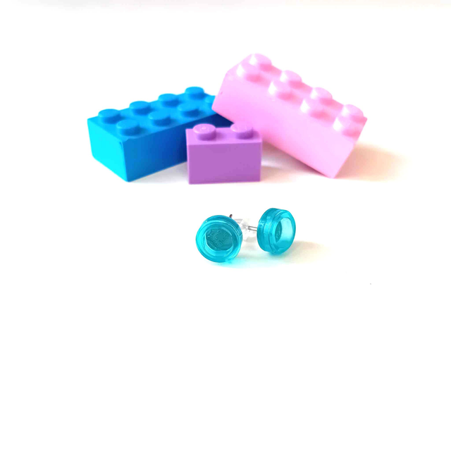 Puces "Les P'tits Lego" - Turquoise - Pièces Artisanales