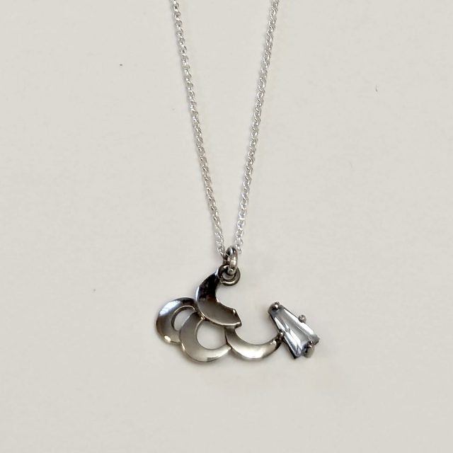 Pendentif ajouré - Aigue marine blue trapèse