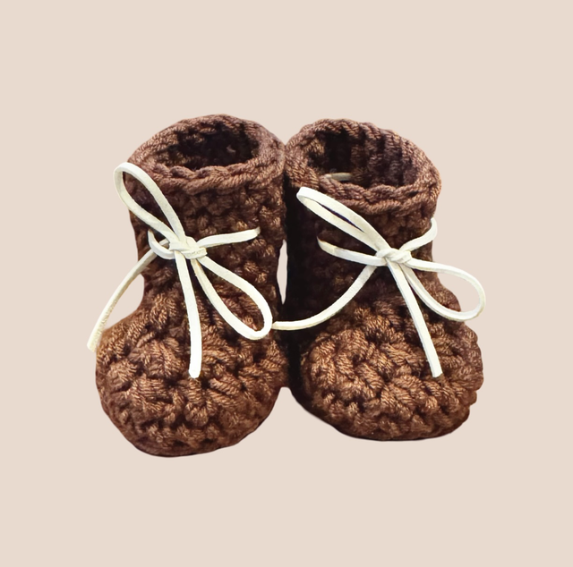 Suede Bow Booties - Brown