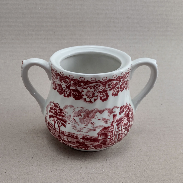 Barratts | Suikerkommetje Suikerpotje Kommetje (diameter 8,5 cm | hoogte 7,5 cm) met &#039;Elizabethan&#039; motief in roze kleur | Vintage