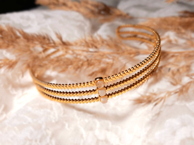 Jonc Bohême doré 3 rangs 