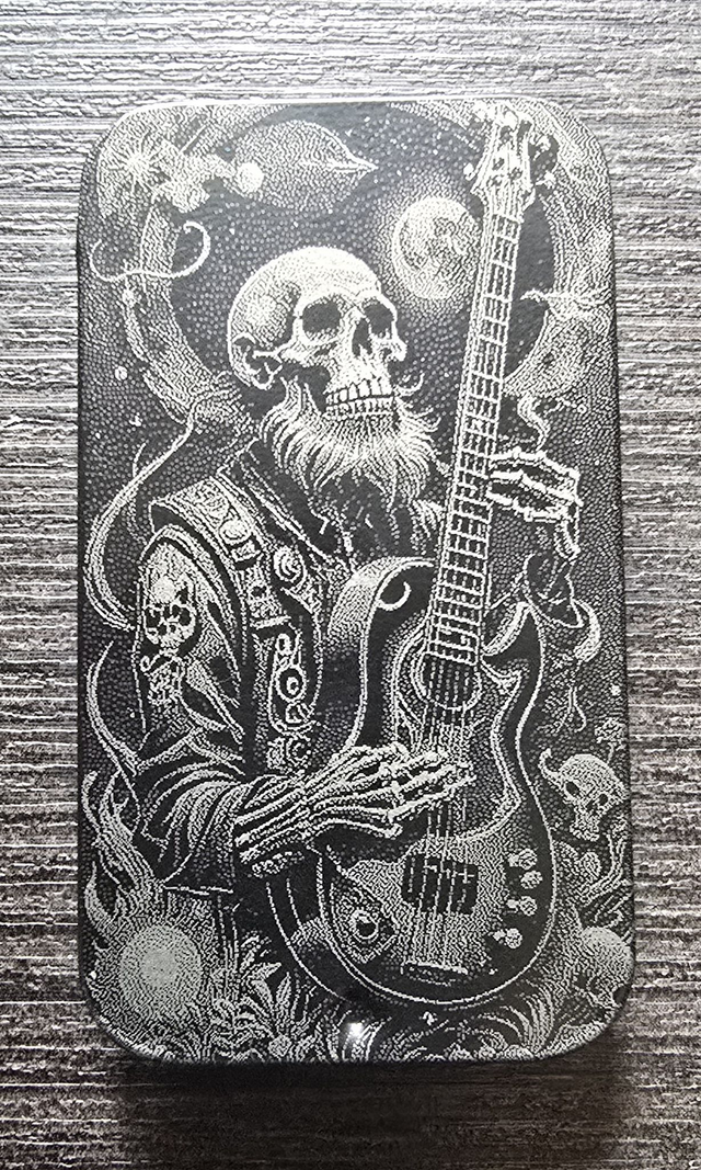 Aluminium Guitar Pick Tin - Skeleton