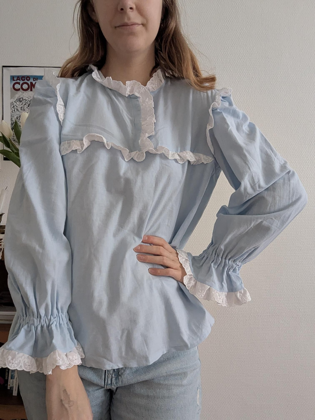 Blouse style victorien bleue - taille XS/S