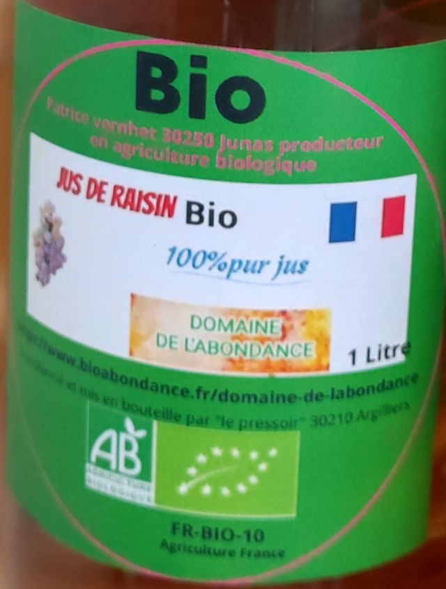 Verre, jus de raisin blanc bio 15 cl