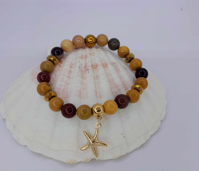 Bracelet jaspe mokaïte