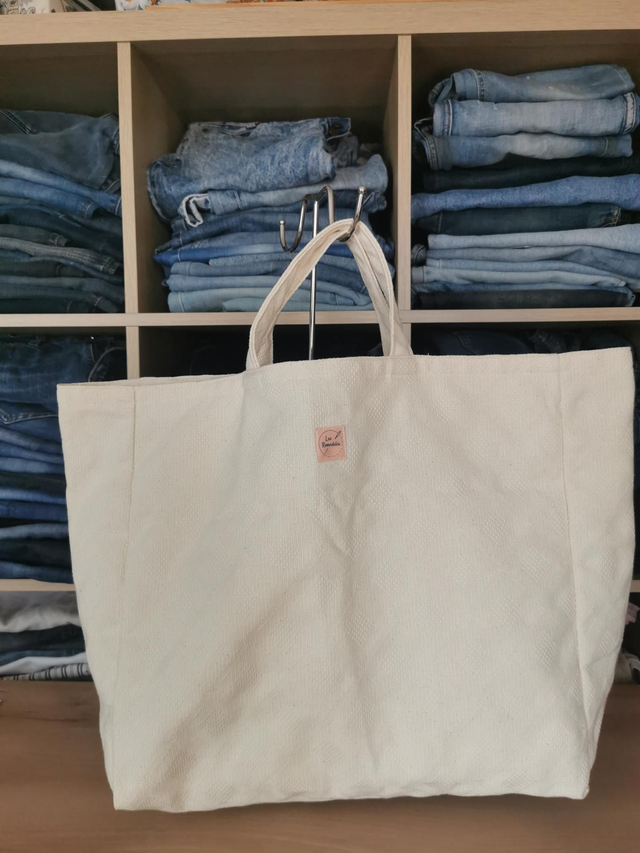 Sac en toile à matelas surcyclée - format Cabas poignées courtes