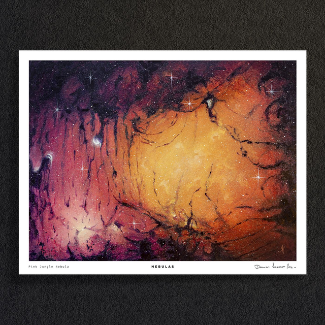 #0584 Pink Jungle Nebula - NEBULAS - PRINT - peintures Acrylique