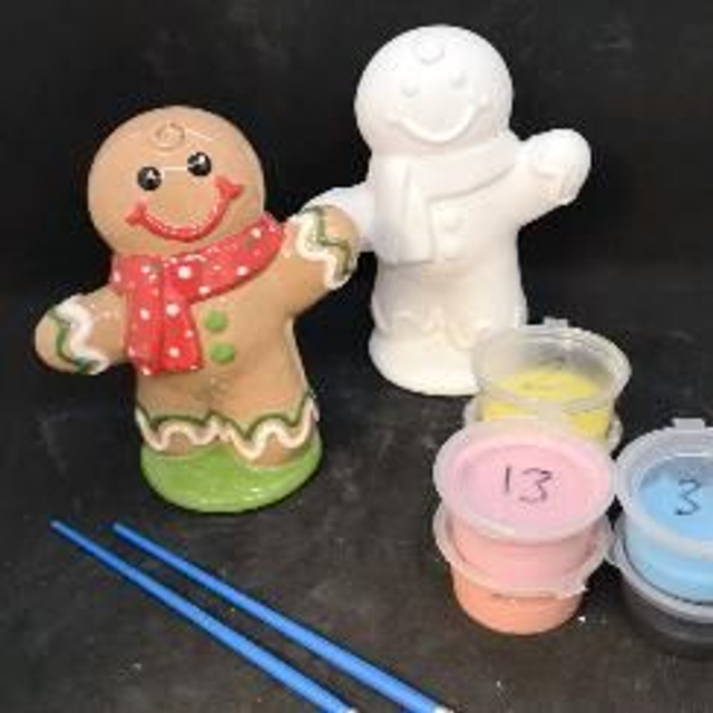 Gingerbread man figure painting kit, glazing re