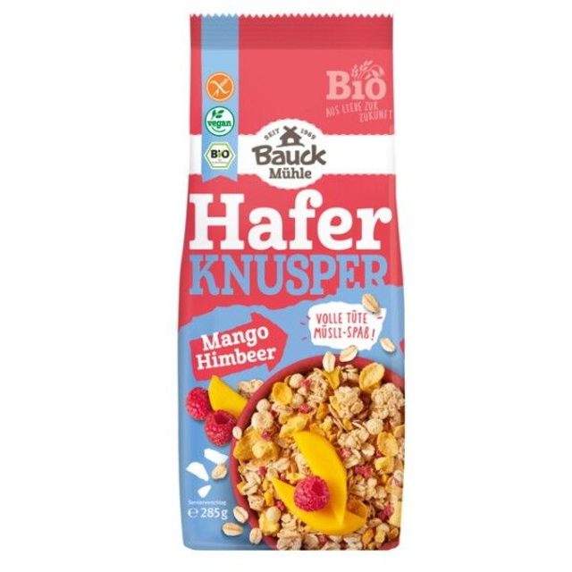 Bauck Mühle Hafer Knusper Mango-Himbeer 285g Packung