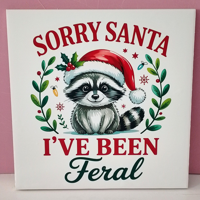 Handmade Funny Decorative Ceramic Tile Christmas Pictures - 7 Designs