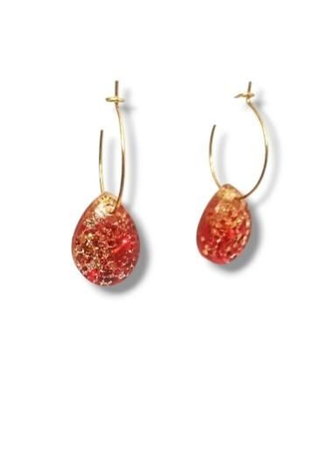 Petites Créoles acier doré rouge or