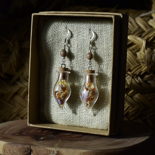 boucles fioles silver calendula, lotus bleu &amp; camomille