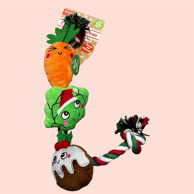 Festive Dinner Plush Rope Dog Toy