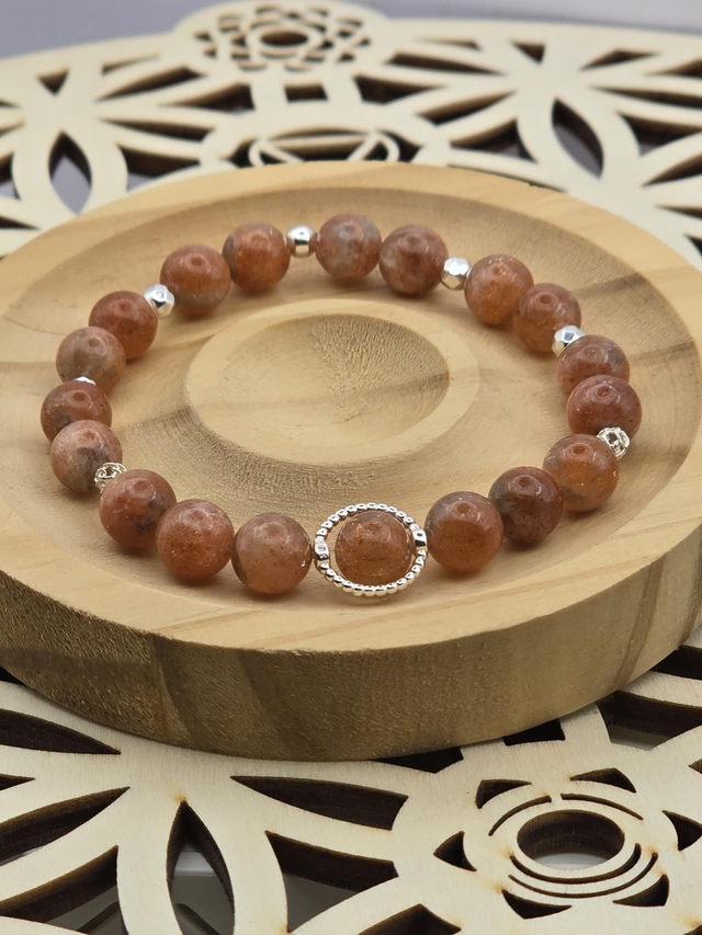 Bracelet Pierre de soleil 0,8 cm haute qualité 