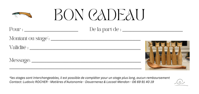 Bon cadeau à partir de 25€