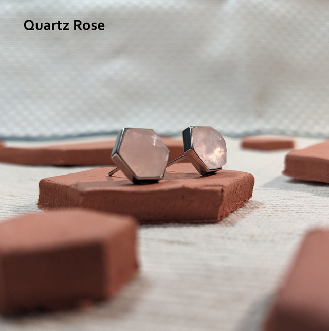 PRECOMMANDE - "Gema" - Clous Plaqué Argent, (5 Pierres au choix)