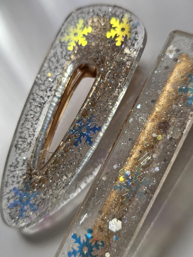 DUO BARRETTES NOEL FLOCONS