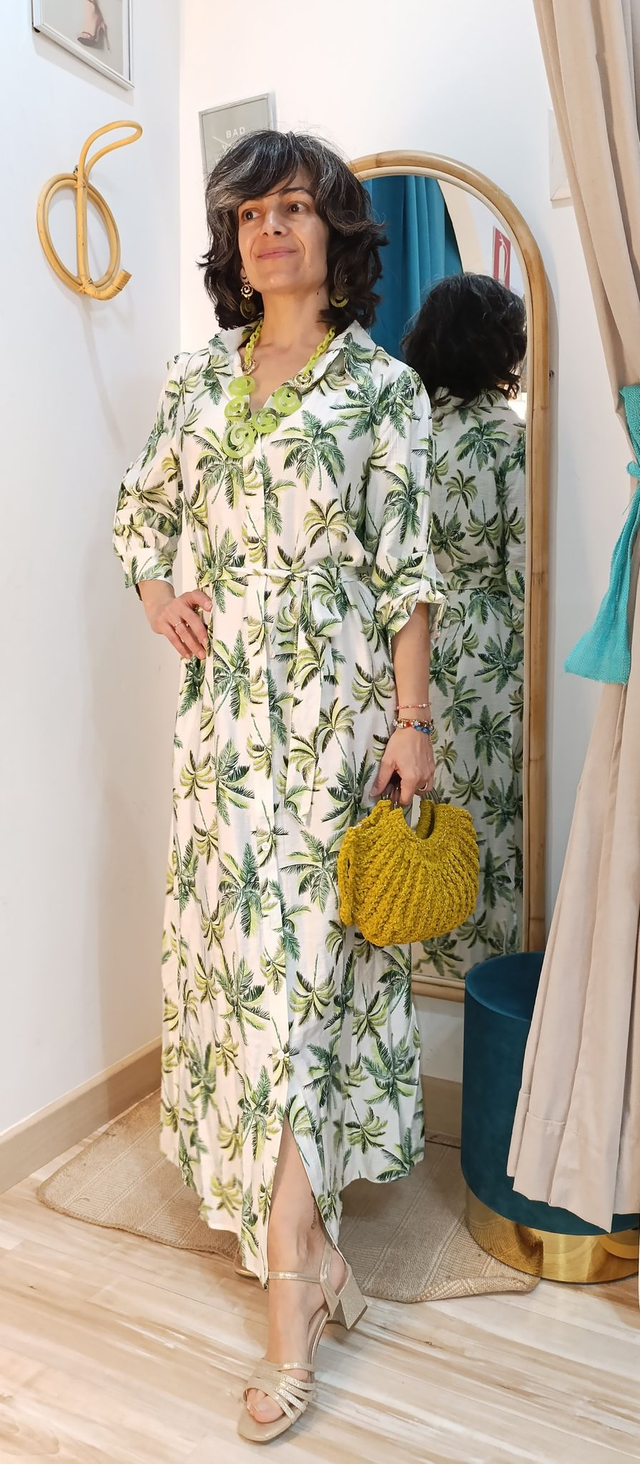 Vestido camisero Palmeras