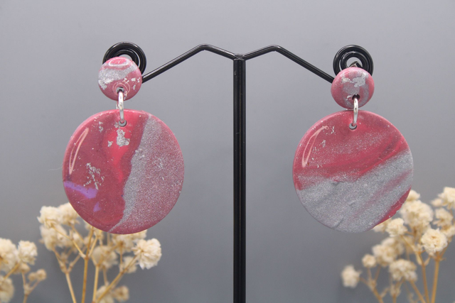 full moon︱deep pink + metallic silver