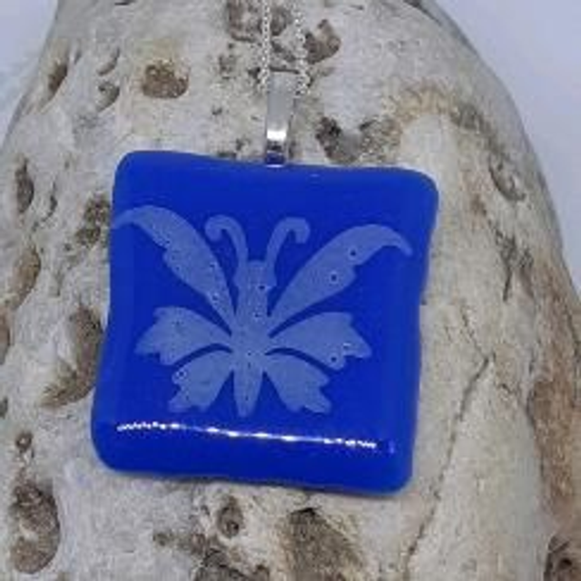 Blue butterfly pendant