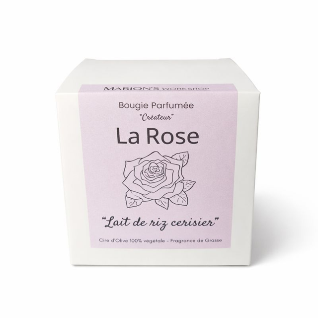Bougie parfumée "La Rose" - Lait de Riz Cerisier