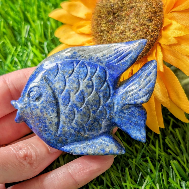 Lapis Lazuli Fish Carving 
