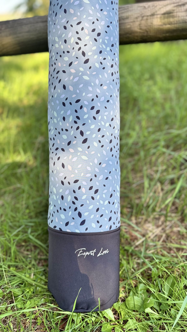  Sac pour tapis de fitness imperméable – motif feuilles bleu-gris (SANS POCHE)