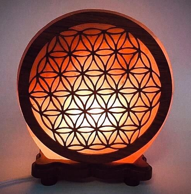 Lampe de sel fleur de vie 