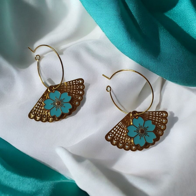Boucles d'oreilles bleu turquoise